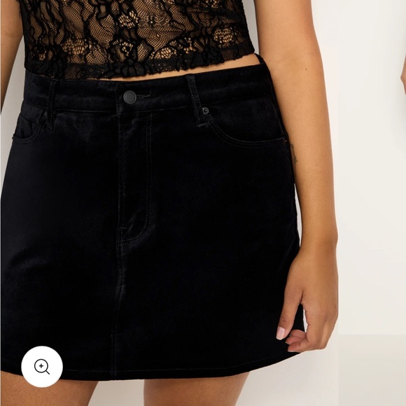 Good American black velvet mini skirt - Picture 1 of 3